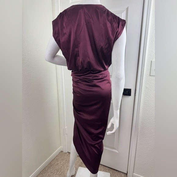 Veronica Beard Red Asymmetrical Ruched Cocktail Gown Size 2. #200 - Picture 6 of 14